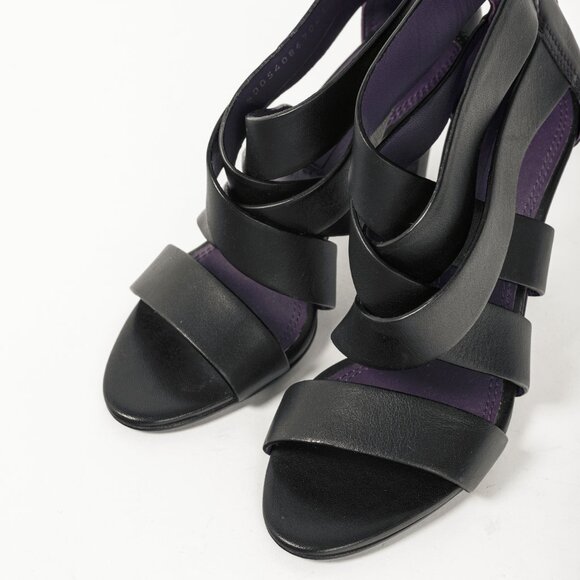 Ralph Lauren Collection Ardina II Black Strappy Leather Sandals - Picture 6 of 11